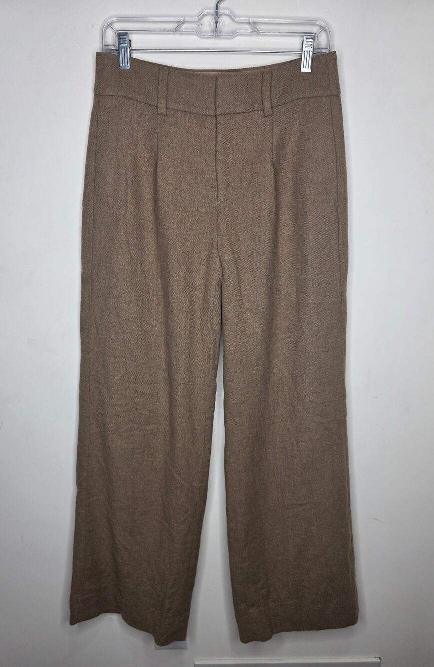 Banana Republic tan wool blend lined pleated career dress pants - 6p 6 petite